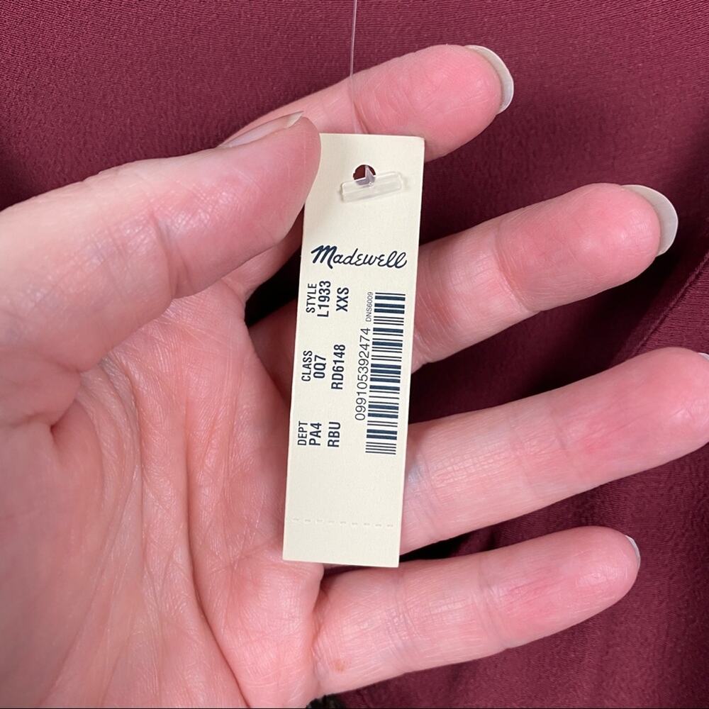 Madewell Burgundy Button Front easy Day Dress Sz.XXS NWT - Picture 8 of 12
